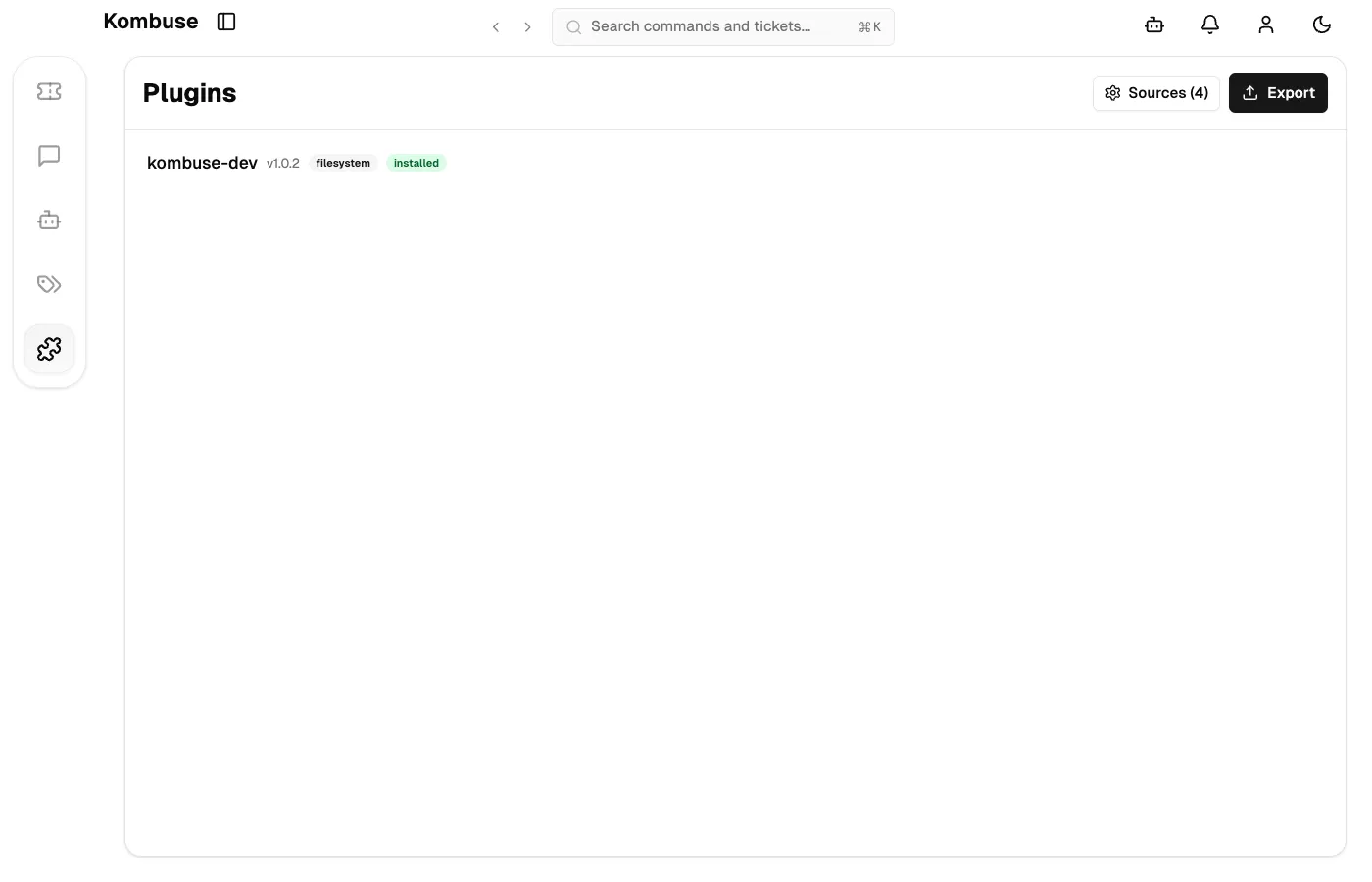 The Plugins page showing a unified list of available and installed plugins